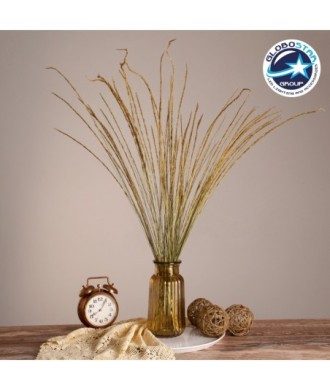 GloboStar® SMUTGRASS 36502 Αποξηραμένο Φυτό Χορταφιλιά - Μπουκέτο Διακοσμητικών Κλαδιών Μπεζ - Πράσινο Υ90cm - Σετ 100 τμχ